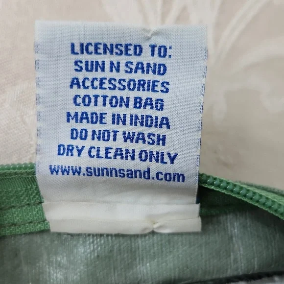 Paul Brent Palm Tree purse handbag canvas beaded army green - Picture 11 of 11